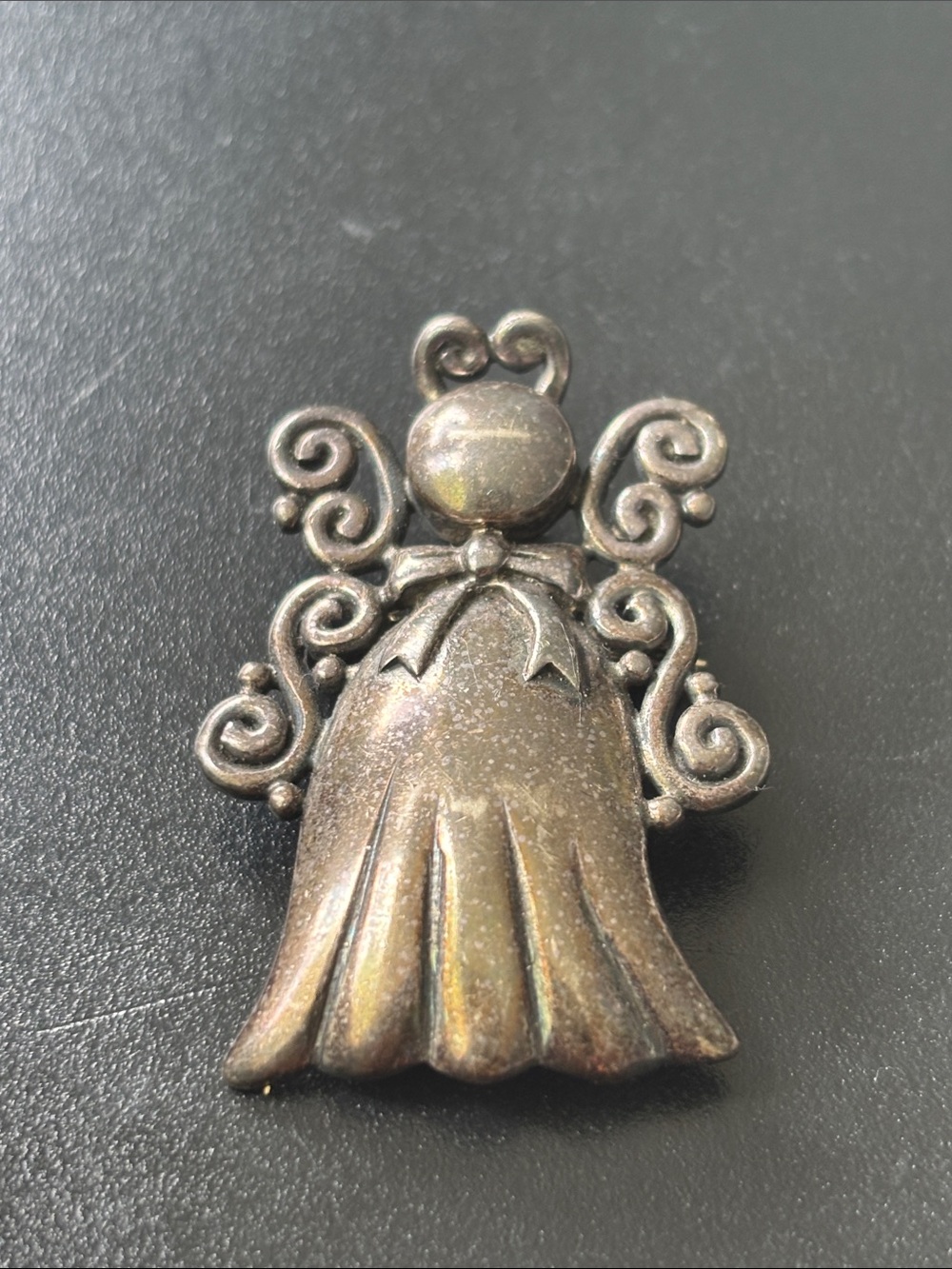 .925 Sterling Silver Fine Jewelry Angel Brooch Vintage 1970s